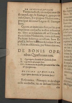 De Bonis Operibvs Quaestiones tres.