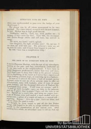 Chapter V. The issue of my interview with my wife.