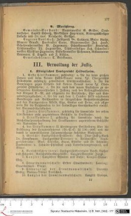 III. Verwaltung der Justiz.
