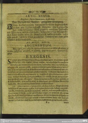 Artic. XXXVIII. Rapinae, seu vo bonorum, indicium. Von Verdacht der Räuber, gnugsame Anzeigung