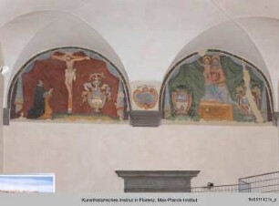 Kreuzigung Christi und thronende Madonna
