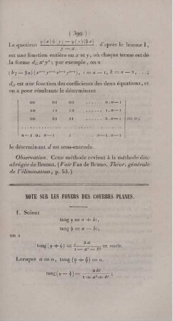 Note sur les foyers des courbes planes.