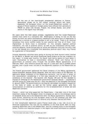 France and the Middle East crises