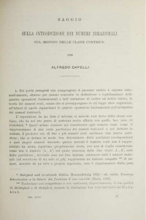 Sulla Introduzione dei Numeri Irrazionali.