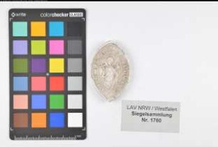 Siegler: Geseke, Stadt Überlieferungsart: Nachbildung. Stoff: Gips Farbe: ungefärbt Form: spitzoval. Durchmesser: 50 mm Art: Typ: Umschrift: