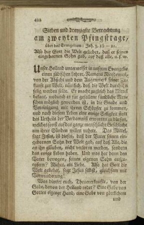 Sieben und dreyzigste Betrachtung am zweyten Pfingsttage, [...]