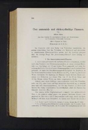 Über ammoniak- und stickoxydhaltige Flammen.