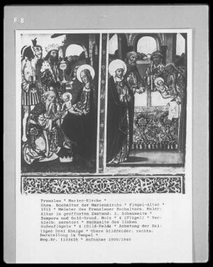 Ehemaliger Hochaltar der Marienkirche — Rückseite des linken Außenflügels — Anbetung der Heiligen Drei Könige