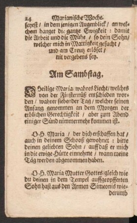 Am Sambstag.