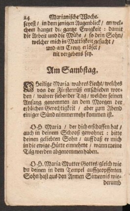 Am Sambstag.