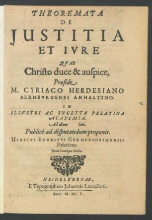 Theoremata De Iustitia Et Iure