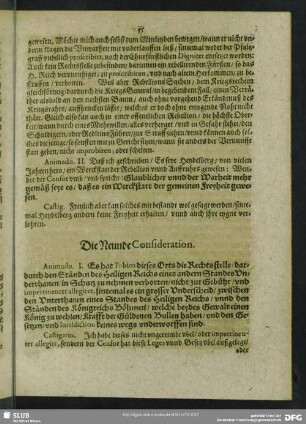 Die Neunde Consideration