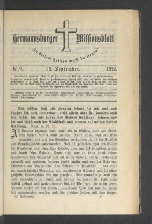 N°. 9. 15. September. 1912