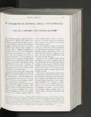 Il Progretto Di Riforma Della Cittadinanza.