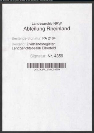 Sterberegister Solingen