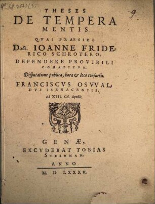 Theses De Temperamentis