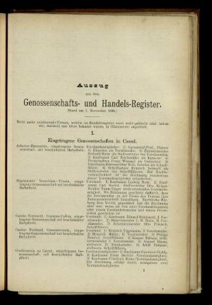 Auszug aus dem Genossenschafts- und Handels-Register