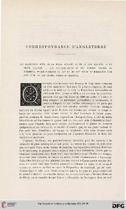 3. Pér. 8.1892: Correspondance d'Angleterre