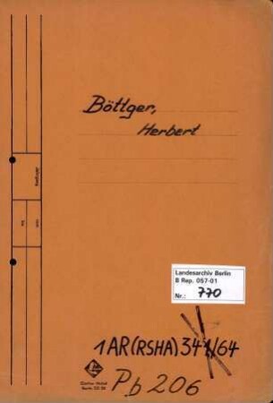 Personenheft Herbert Böttger (*03.01.1913), SS-Untersturmführer