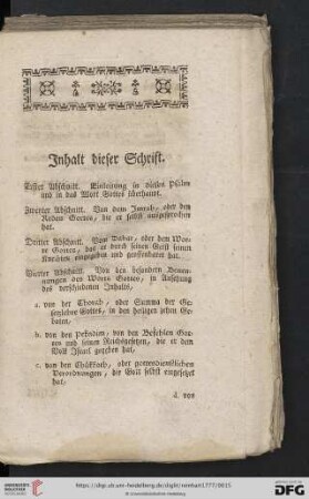 Inhalt dieser Schrift