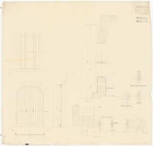 Stadttheater, Bremerhaven: Außentür: Ansicht, Grundriss, Schnitt 1:10, 1:1