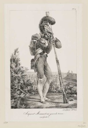 Sapeur mineur, en grande tenue, Blatt 13 der Folge "Kostüme der Kaisergarde"