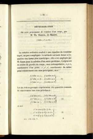 Détermination des axes principaux des rotation d´un corps.