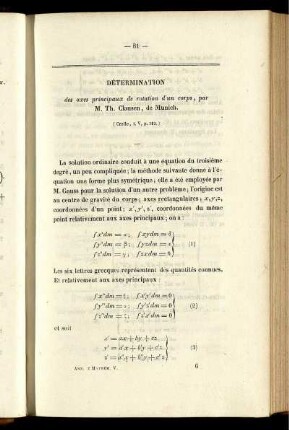 Détermination des axes principaux des rotation d´un corps.