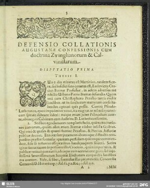 Disputatio Prima
