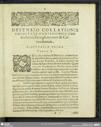 Disputatio Prima