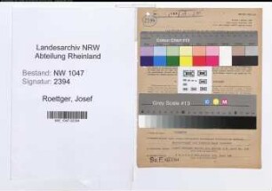 Entnazifizierung Josef Roettger , geb. 28.02.1890 (Fabrikant)