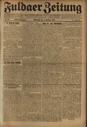 Zweite Ausgabe vom Mittwoch, den 03. Februar 1915.