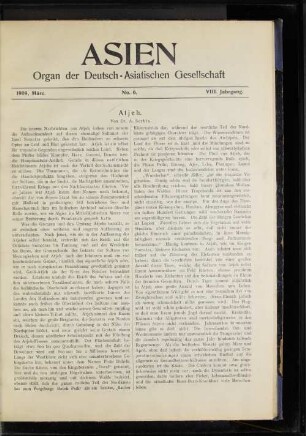 1909, März. No.6. VIII. Jahrgang.