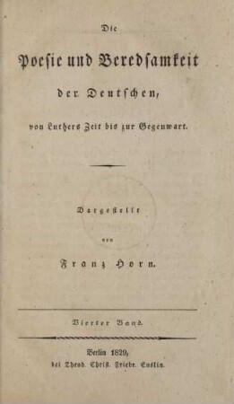 Bd. 4: Die Poesie und Beredsamkeit der Deutschen