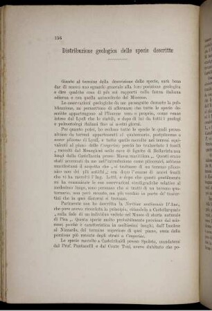 Distribuzione geologica delle specie descritte