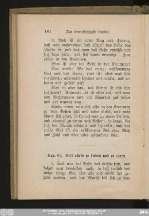 Kap. 61. Gott allein zu lieben und zu ehren.