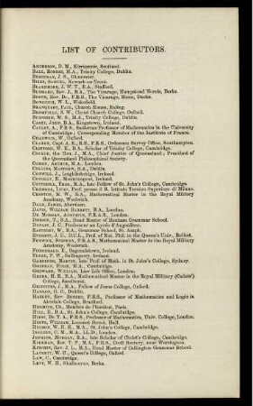 List of Contributors.