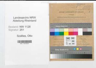 Entnazifizierung Otto Szallies , geb. 24.01.1904 (Angestellter)