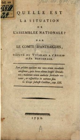 Quelle Est La Situation De L'Assemblée Nationale?
