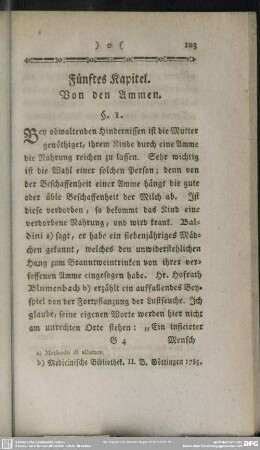 Fünftes Kapitel. Von den Ammen