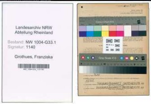 Entnazifizierung Franziska Grothues , geb. 10.03.1892 (Lehrerin)