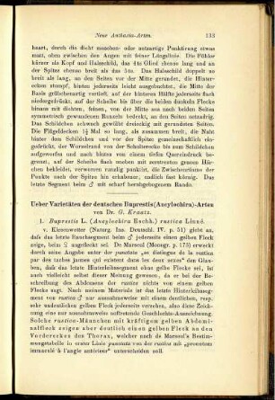 Ueber Varietäten der deutschen Buprestis (Ancylochira)-Arten