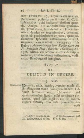 Tit. II. De Delictis In Genere