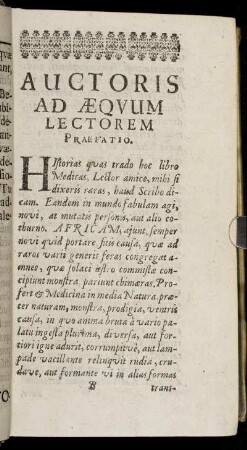 Auctoris Ad Æquum Lectorem Praefatio.