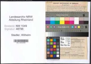 Entnazifizierung Wilhelm Stadler , geb. 13.06.1900 (Musiker)