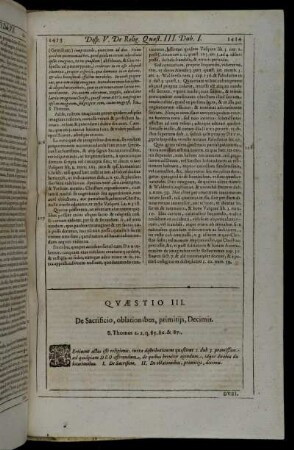 Quæstio III. De Sacrificio, oblationibus, primitiis, Decimis.