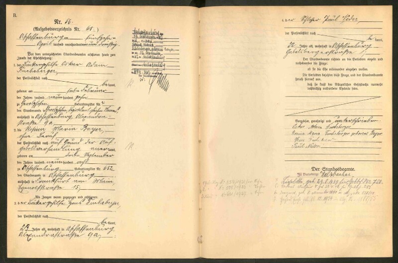 Standesamtsbuch der Stadt Aschaffenburg: Eheschließungen 252/1930 - 130/1931