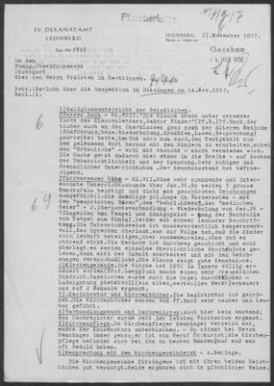 Ditzingen: Inspektionsbericht 1957