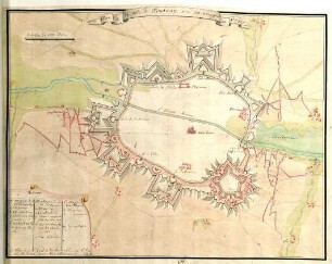 WHK 14 Spanischer Sukzessionskrieg 1701-1713 bis zum Frieden von Rastatt: Plan der Belagerung von Tournai, 1709