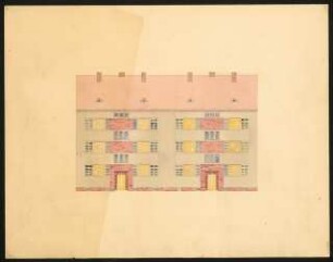 Wohnhausbebauung, Berlin-Spandau [?]: Ansicht Fassade 1:100